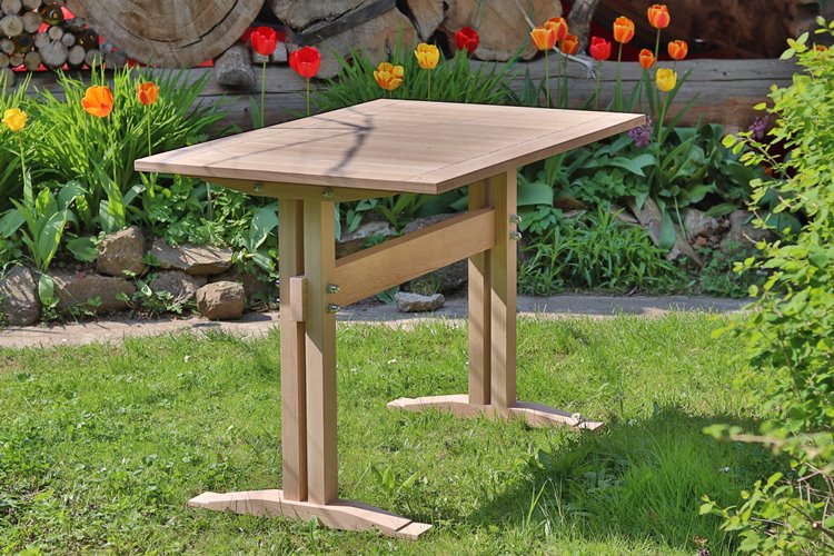 Rozkládací zahradní stůl z dubového dřeva